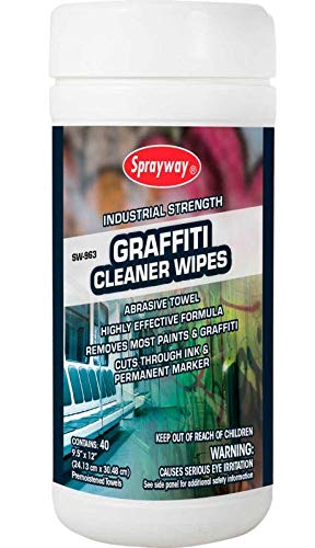 Sprayway Industrial Strength Cleaner Wipes (40 Wipes per tub), 40-Wipe Container, 1 Count,28833280