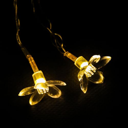 Image of Lexton Fairy 14 Glory Flower LED String Light | 14 LED, Plug Sourced, 4 Meter Long | Suitable for Diwali, Birthday, Festival, Wedding, Party, Lawn, Restaurants (Pack of 1, Warm White)