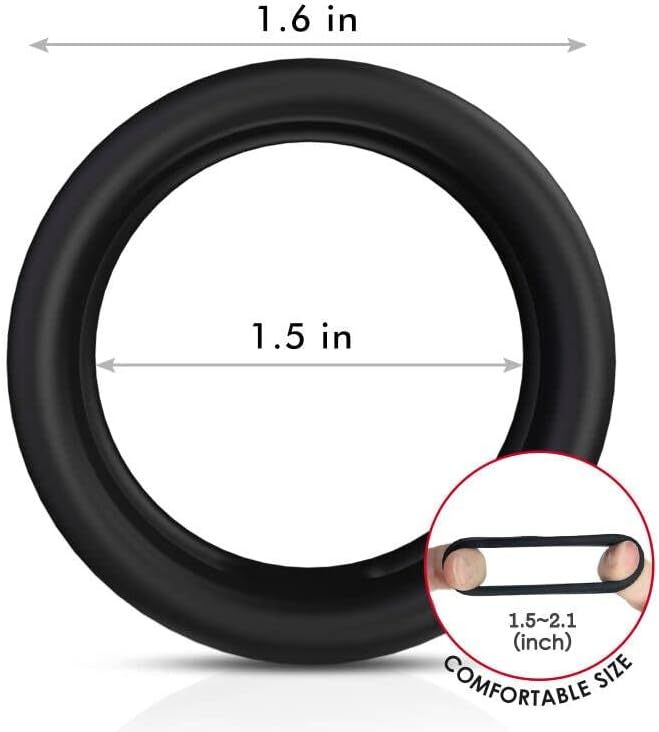 Silicone Dual Cock Ring for Longer, Harder, Stronger Erections, Erection Enhancing - Soft Silicone, Waterproof-1.5IN