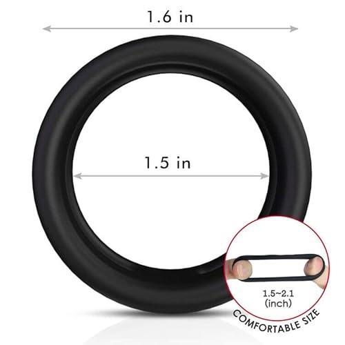 Silicone Dual Cock Ring For Longer, Harder, Stronger Erections, Erection Enhancing - Soft Silicone, Waterproof-1.5In #TOP2