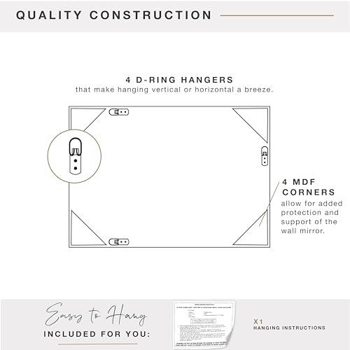 Image of MCS Micro Rope Front Loaded Wall Mirror, (30x48, Brushed Nickel)