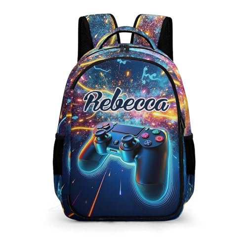 Custom Cool Game Controller Backpack for Women Men Personalized Laptop Bookbag Customized Casual Daypack for Travel Camping 16.5