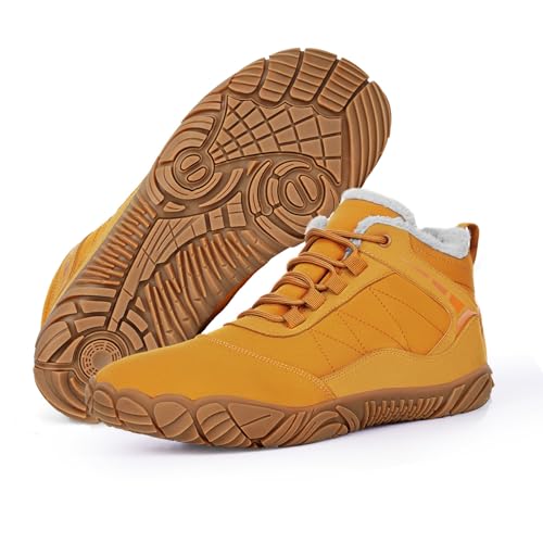Image of Hike Footwear Barefoot Shoes Mens Womens, Winter Wide Toe Barefoot Hiking Shoes Boots, Non-Slip Waterproof Outdoor Running Boots Sneakers for Women Men