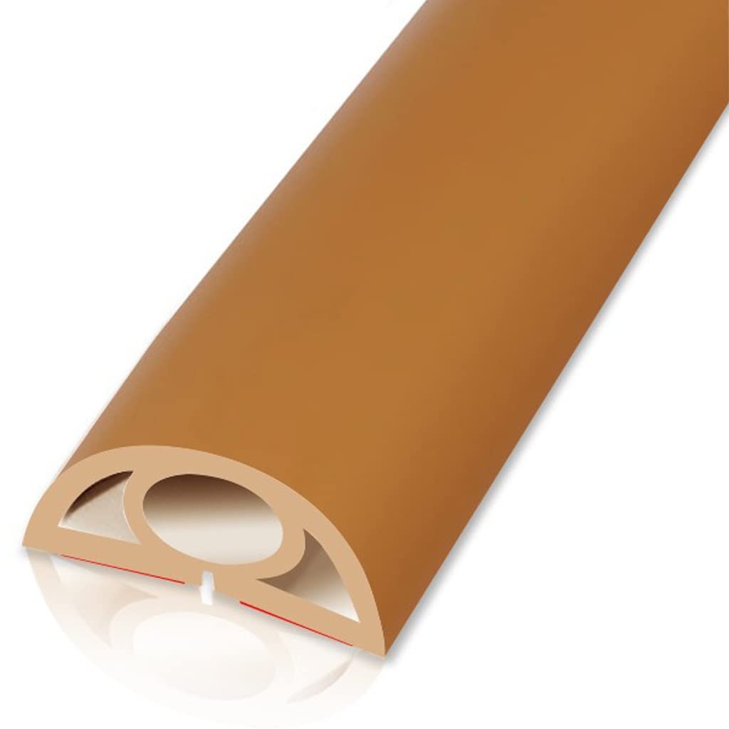 Canaleta de Suelo para Cables Gestión De Cables De Suelo, 2 Cm De Ancho Canaleta Pasacables para Suelo Fácil De Instalar, Cubierta para Cable De Piso De PVC Suave Y Duradero (Color : Light Brown, S