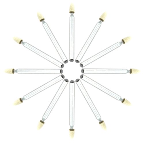 Lind Kitchen 12Pcs 3X3Mm Special-Felt Buff Wheel Conical Bullet Wool Grinding Head Mandrel Mounted High Luminance Polishing Rotary Tools #TOP2