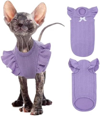 Sphynx Cat Clothes Self-Heating Sweatshirt,Hairless Cat Wear Soft Elastic Dralon Sweater Puppy Pet Pullover For Devon,Elf,Bambino,Cornish,Peterbald Brown XL