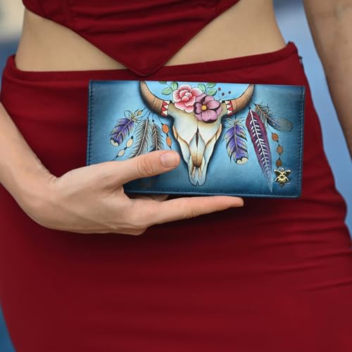 Anuschka Women's Original Hand-Painted Genuine Leather RFID Blocking Clutch Wallet3