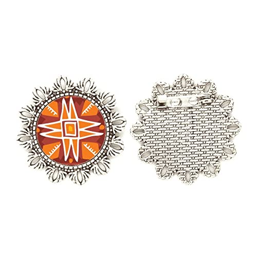 Broche de plata Orange Sun México Totems para realzar bufandas y chaquetas