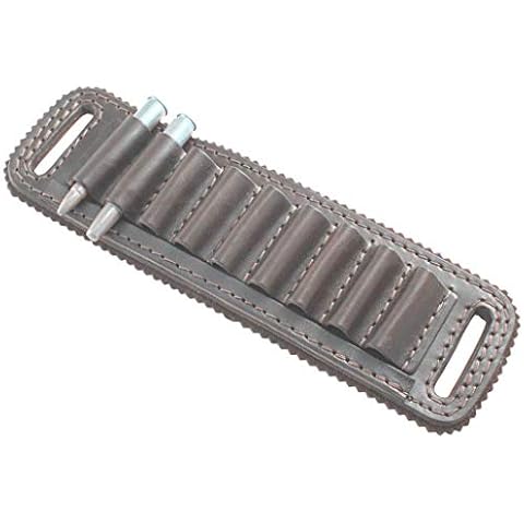 vsdfvsdfv Cartridge Belt Slide Pistol Ammunition Carrier Leather (Dark Brown, 410 and 45 Caliber) Cover