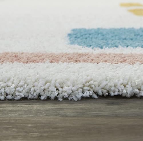Image of FRESH FROM LOOM Royal Heritage Edition 36x60 Inch | Premium Shaggy Fur Rug Runner | Anti-Skid Bedroom Carpet | Carpets For Living Area Office Sofa Room (3x5 Feet ),Modern White Grey