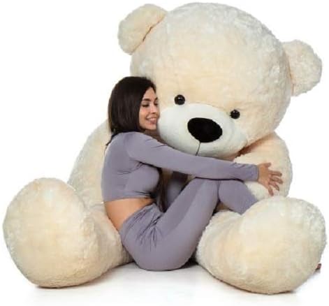 Soft Toy Teddy Bear 5 Feet for Girl Lovable Huggable Teddy Bear | Plushie Soft Toys for Kids | (Cream)