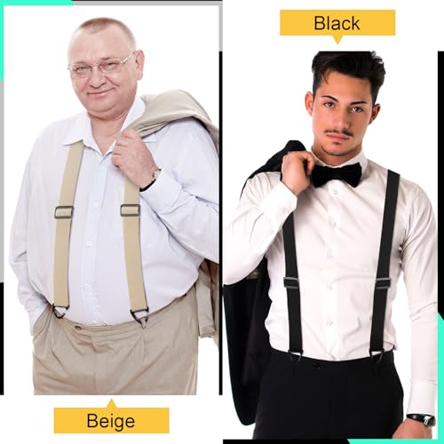 Image of Janmercy 2 Pcs Men's Hidden Suspenders Under Clothing | 1.5 inch X Back Heavy Duty Work for Shirt Jeans