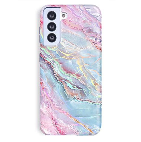 Velvet Caviar Compatible with Samsung Galaxy S21 Case Marble [8ft Drop Tested] w/Microfiber Lining - Cute Protective Phone Cases for Women (Holographic Pink Blue)