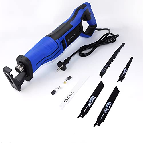 Sierra de sable, 900 W, sierra de cola de zorro, sierra recipro, 2800 RPM, sierra universal con 5 hojas de sierra (5T 6T10T18T24T, 150225 mm), para cortar maderaPVC plástico sobre 115 mm, metal