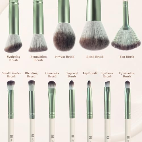 HEYMKGO Makeup Brushes 12PCS Professional Makeup Brush Set Premium Synthetic Foundation Powder Blush Blending Lip Eyeshadow Eyebrow Make Up Brush Kit with Travel Bag HEYMKGO Makeup Brushes 12PCS Professional Makeup Brush Set Premium Synthetic Foundation Powder Blush Blending Lip Eyeshadow Eyebrow Make Up Brush Kit with Travel Bag