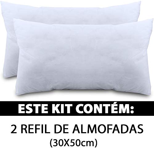Kit 2 Refil De Enchimento Para Almofada Fibras Siliconadas Macio Antialérgico 30x50cm - BF Colchões