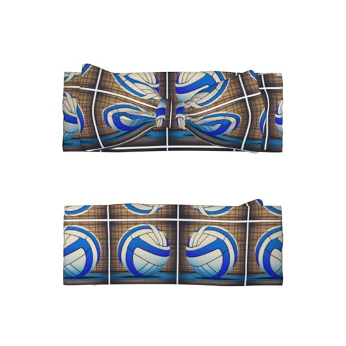 blue Volleyball Picture Baby Bow Headband - Super Stretchy Soft Bows Hair Accessories for Newborn Infant Toddlers Kids Girls - Elastic and Skin-Friendly2