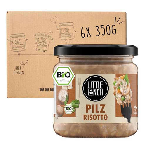Little Lunch Fertiggericht Pilz Risotto, Reis, Ready Meal, 100% Bio, Veggie, 6er Pack, 6 x 350g