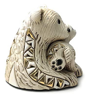 Amazon.co.jp: リンコナダ 白クマ親子 894 陶器 動物 置物 クマ