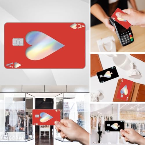 (2 Units) Holographic Credit Card Skin – 3M Material Debit Card Sticker, Waterproof, Durable & Easy to Apply, Multi-Design Personalised Cover (Aces)3