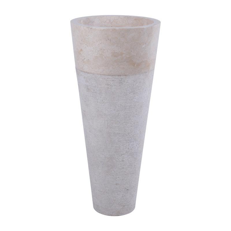 Lavabo totem de mármol crema de 40 cm PA22-G CREAM – 40 x 40 x 90 cm