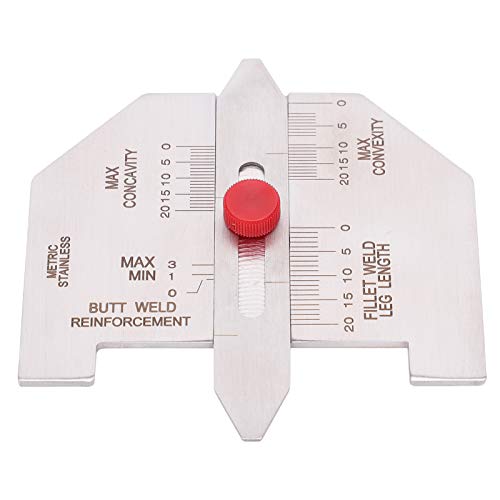 Welding Gauge, Stainless Steel Metric Fillet Welding Gauge Welding Inspection Tool, Fillet Welding Set Measuring Tool for fillet weld leg length concavity and convexity