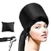 Gorro de secador de pelo de estilo casco, con tapa elástica ajustable, apto para el pelo para mujeres y niñas (negro)