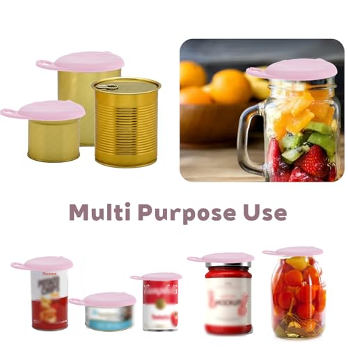 Xinjoduz 2 Stück Katzenfutter Deckel, Dosendeckel und Katzenlöffel Silikon Universal Dosendeckel Rosa Niedliche Deckel für Futteraufbewahrung Hundekatzenfutter Haustierfutterdosen