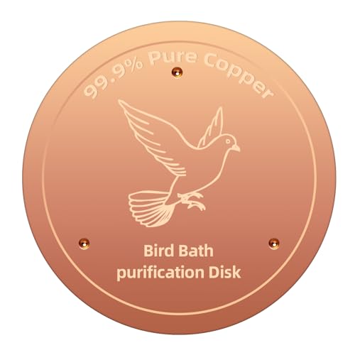 Wulitaotao Bird Bath Copper Disk, 1mm 99.99% Pure Copper Water Cleaner with Three-Point Support Providing Physically Safe Clean Water, Universal Fit for Outdoor Birdbaths, Bowl