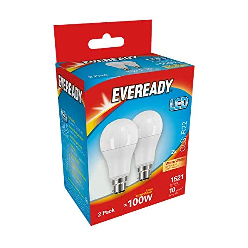 13.2W LED GLS B22 WW 2PK S15305