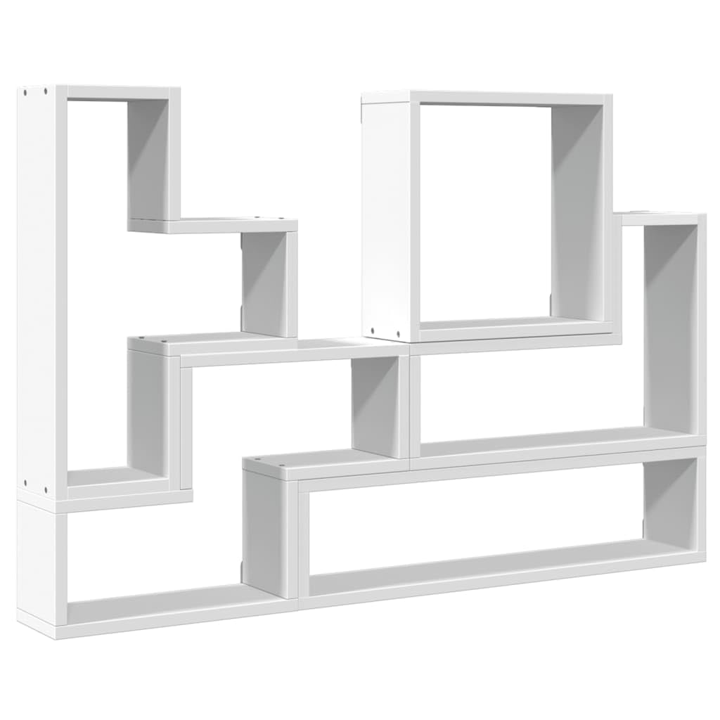 Estantería de pared 96 x 12 x 64 cm de material de madera, estante flotante blanco para montaje en pared, moderno estante de pared para salón, dormitorio y oficina, estable con capacidad de