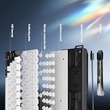 Yanmis Klawiatura Przewodowa, 60 Procent 61 Klawiszy Podświetlana Mechanicznie RGB Przenośna Klawiatura Komputerowa z Ergonomicznymi Nasadkami na Klawisze, do Pracy w Grach (czarny biały)