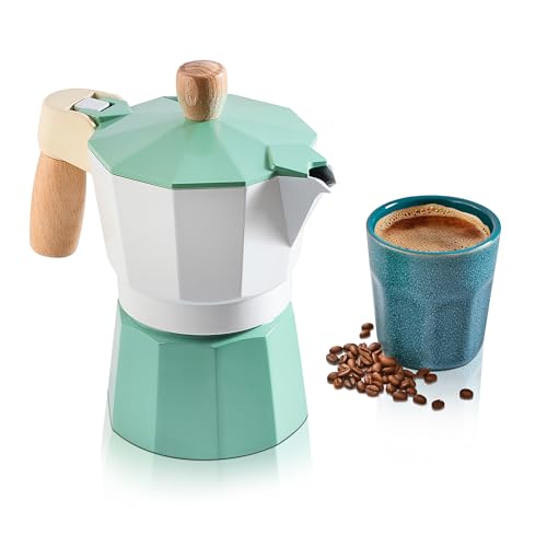 Mixpresso 3 Cup Moka Pot Stovetop Espresso Maker, Italian Cuban Coffee Pot