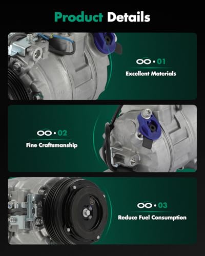 Image of SCITOO AC Compressor for BMW for 550i 4.4L 2011-2016 | Fast Cooling, Ultra Low Noise (≤72 dB)Air Conditioner Compressor with Clutch, Easy Installation, 197367 198367 64509154072