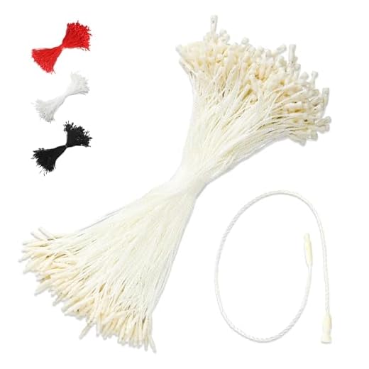 DASSNANE Hang Tag String 7.7Inch 600Pcs Nylon Snap Lock Pin Loop Fastener Hook Ties for clothing price tags,gift tags,4Colors Available (Beige)