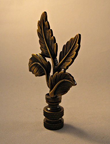 Image of Lamp Finial-4 Leaves-Aged Brass Finish, Highly Detailed Metal Casting
