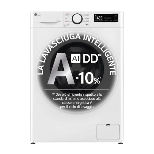 LG D2R3S08NSWW Lavasciuga Slim 8/5kg AI DD, Classe E, 1200 Giri, AI Wash, Vapore