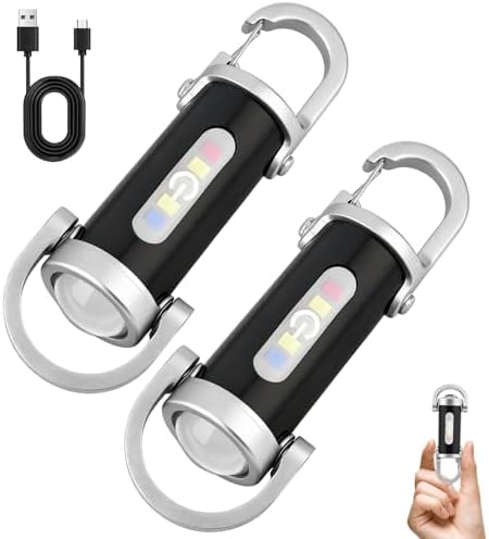 2PCS Portable Rechargeable Bright Keychain Flashlight,1200 Lumens ...