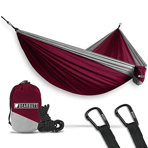 Bear Butt Lightweight Double Camping Parachute Hammock-Large, Portable Two-Person Hammock for Hiking