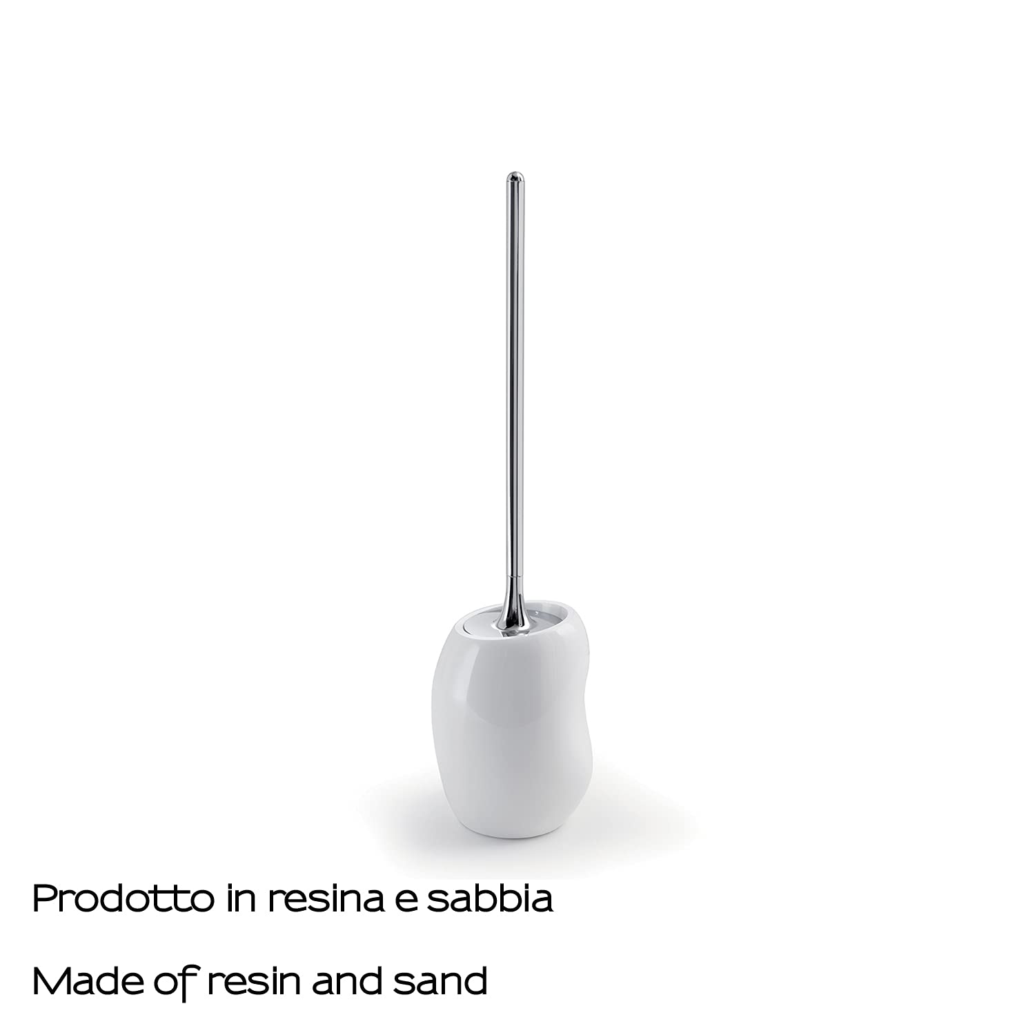 Gedy G-Iside Blanco, Medidas y Peso escobillero: 45,8 x 12 x 11,6 cm y 1,295 kg, Fabricado en Resina y Arena, escobilla para Inodoro diseño R&S, 2 años de garantía, única