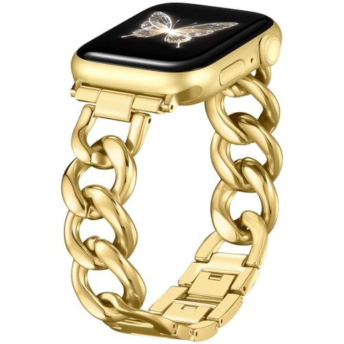 DaQin Slim Gold Band Compatible with Apple Watch Bands for Women 40mm 42mm