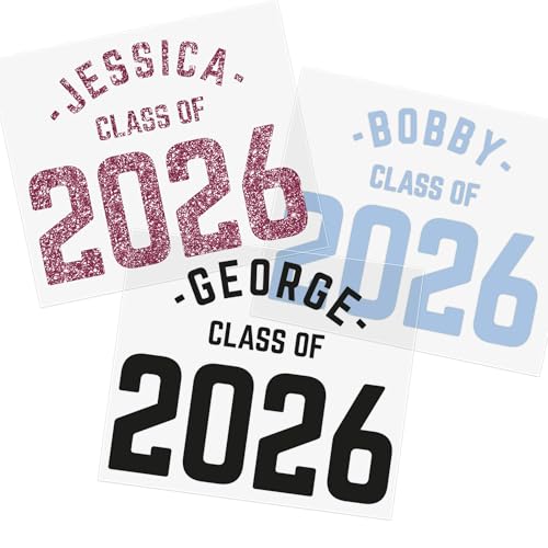 Personalised School Leavers Iron-On Transfer 2026 | Custom Name & Year | Class of 2026 T-Shirt Vinyl | DIY Graduation HTV Decal