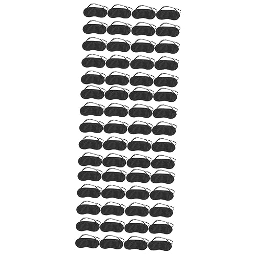 IWOWHERO 60個 使い捨てアイマスク 冷却アイマスク 睡眠マスクバルク 軽量アイシェード アイカバー睡眠 アイスリープマスク 睡眠用アイマスク バルクアイマスク ポリエステル Black