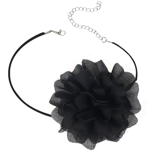 iuviwey Elegant Black Floral Choker Necklace for Women - Bold