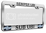 Makoroni - Semper UBI SUB UBI Chrome Metal License Plate Frame Tag Holder, y5