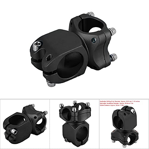 Generic Short Stem 25 4mm 25 4mm Mountain Bike Aluminum Alloy Handlebar Fixed Stem Cycling Accessory for Road Mountain Bikes CNC Machined (.4 Short -Black)