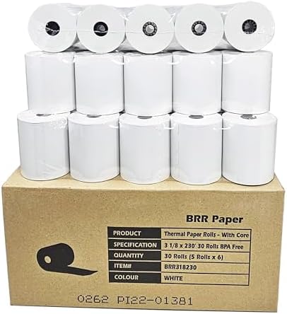 50 Rolls) 3 1/8 x 230 Thermal Paper Receipt Rolls (55 GSM - Honeycomb