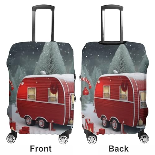 Luggage Cover Dustproof Anti-scratch Suitcase Cover Elastic Travel Suitcase Protector Christmas Red Camper Washable Baggage Case Luggage Sleeves Fits 18-32 Inch Luggage3