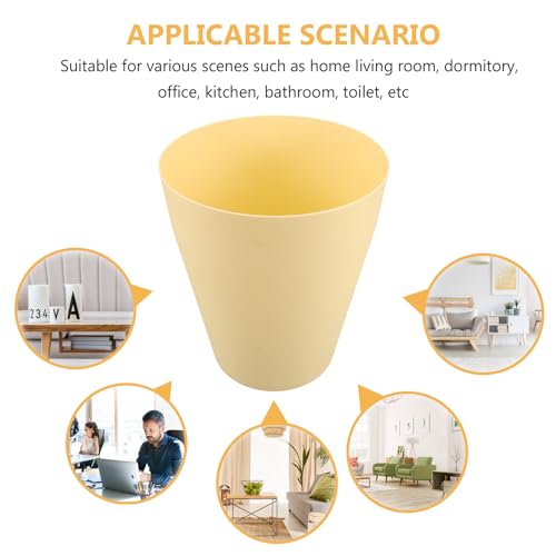 Caneca de basura plástica amarilla 10L moderna miniatura 3