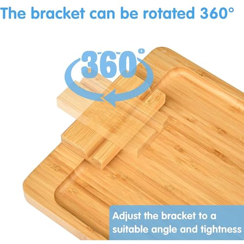 Bandeja para reposabrazos de sofá de madera con soporte giratorio 360° para tardes de cine 6
